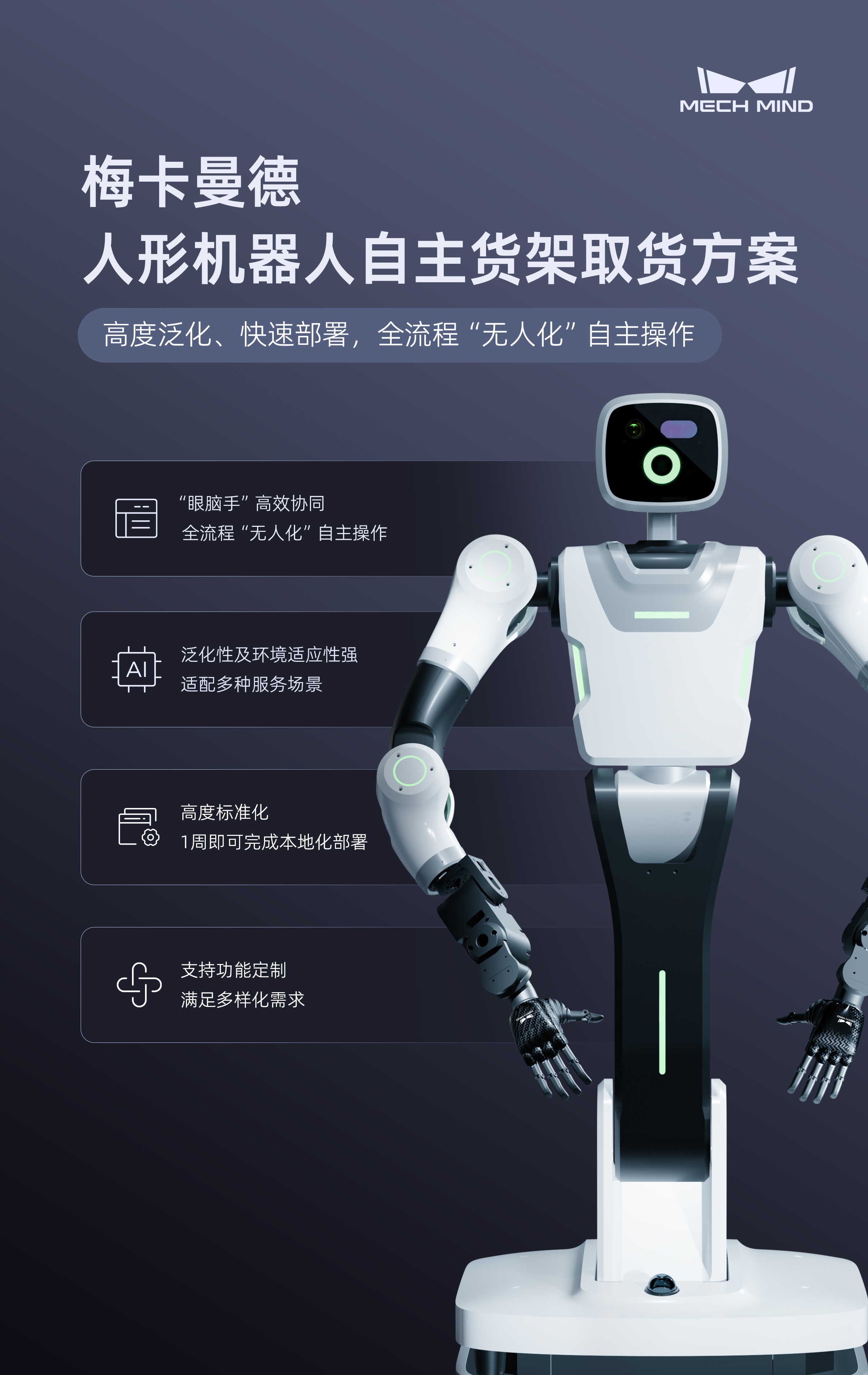 真實(shí)貨品泛化操作,“無(wú)人化”自主作業(yè),梅卡曼德人形機(jī)器人自主取貨方案全新發(fā)布 真實(shí)貨品泛化操作,“無(wú)人化”自主作業(yè),梅卡曼德人形機(jī)器人自主取貨方案全新發(fā)布