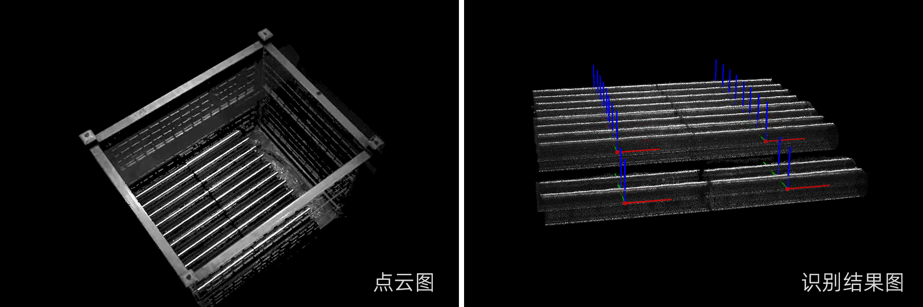 高亮反光、緊密擺放的鋼棒